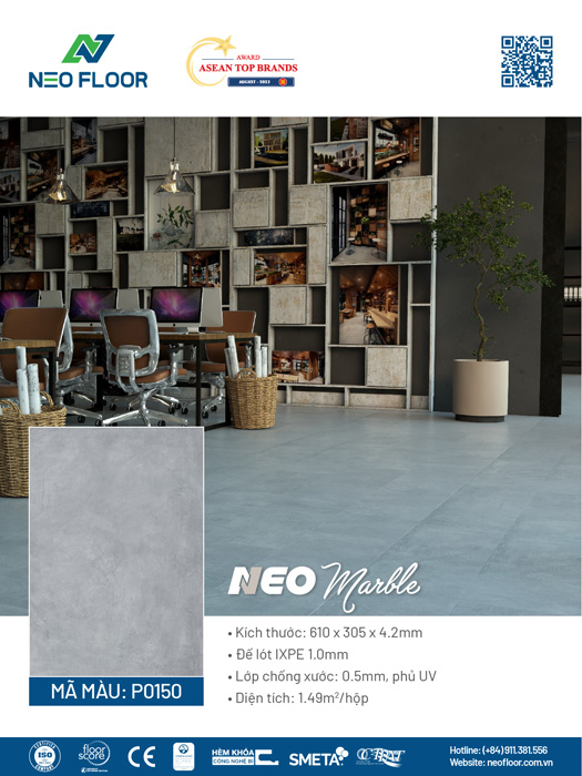 Neo Marble P0150 - Sàn Đá Công Nghệ SPC Neo Floor - Công Ty Cổ Phần Neo Floor